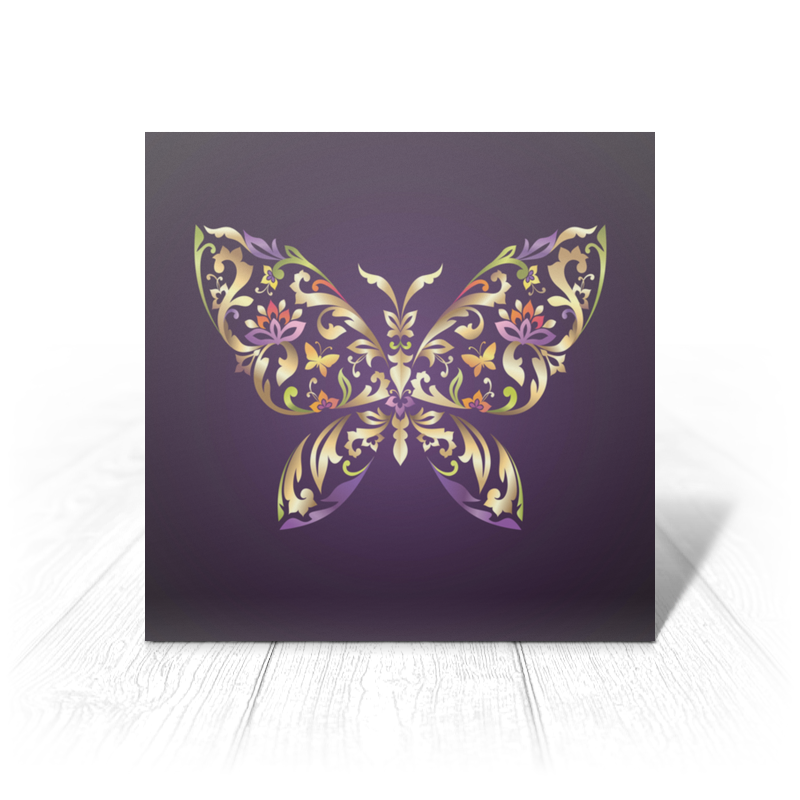 Printio Открытка 15x15 см Узорчатая бабочка