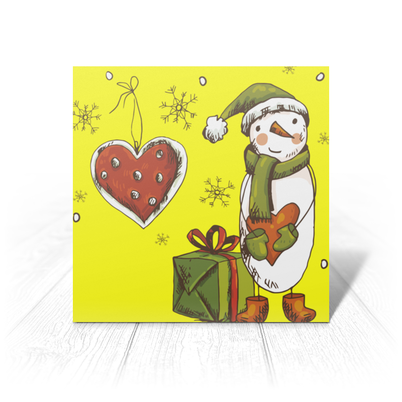 Printio Открытка 15x15 см Снеговик, любовь, подарок. printio открытка 15x15 см снеговик любовь подарок