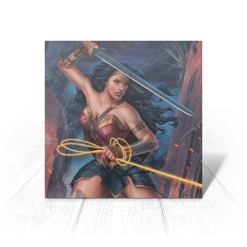 Printio Открытка 15x15 см Чудо-женщина / wonder woman