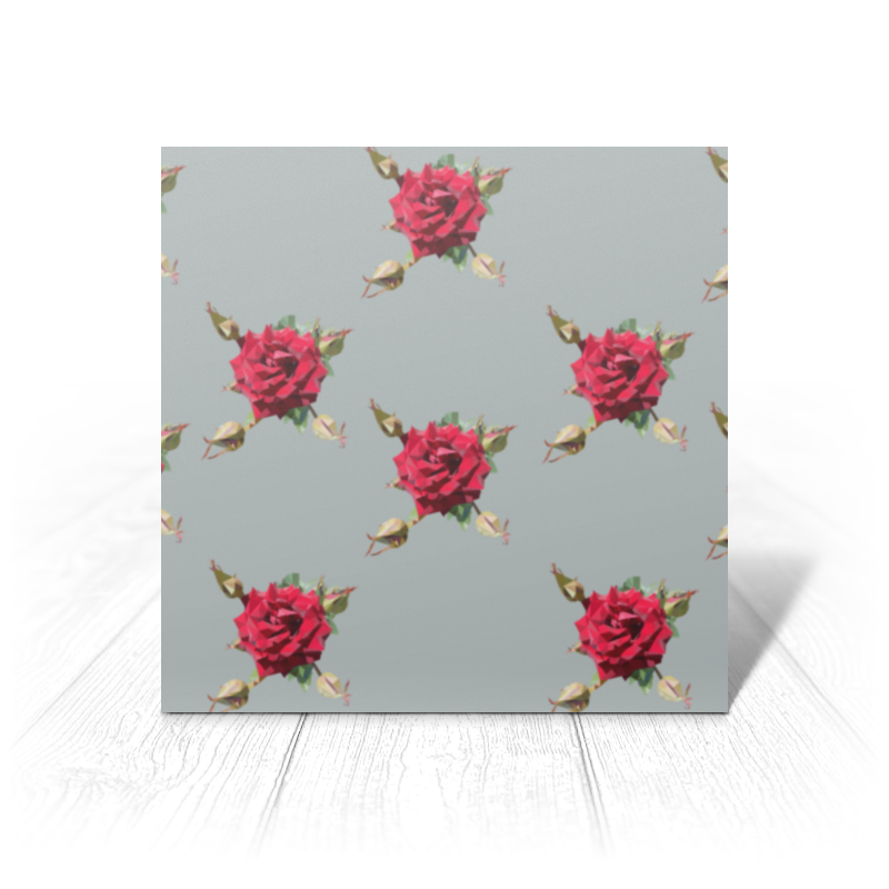 Printio Открытка 15x15 см Rose low poly vector