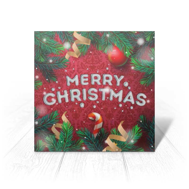 Printio Открытка 15x15 см Merry christmas printio шоколадка 3 5×3 5 см merry christmas