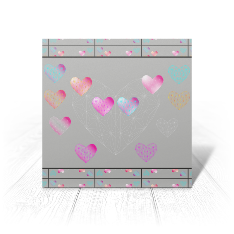 Printio Открытка 15x15 см low poly heart фигурка декоративная ежик 14 см