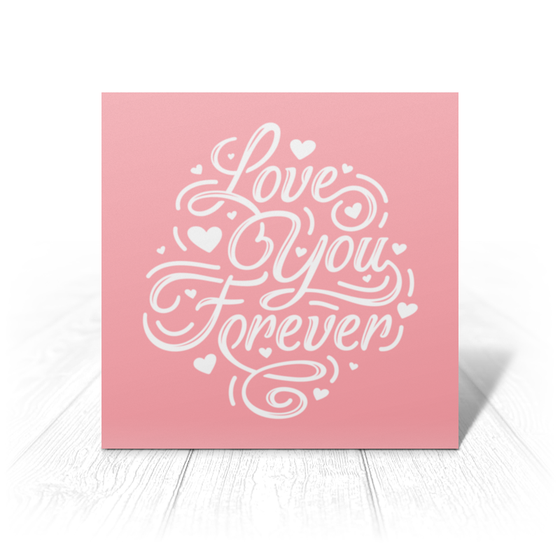 Printio Открытка 15x15 см love you forever / я буду любить тебя вечно многофункциональная двусторонняя открытка с изображением медведя из мультфильма стикер для украшения стен