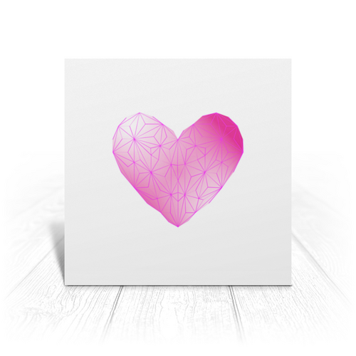 Заказать открытку в Москве. Открытка 15x15 см  Low Poly Heart от natulia_hatulia@yahoo.com - готовые дизайны и нанесение принтов.