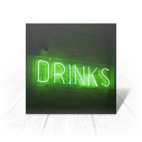 Заказать открытку в Москве. Открытка 15x15 см Drinks от FireFoxa - готовые дизайны и нанесение принтов.