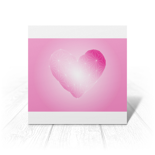 Заказать открытку в Москве. Открытка 15x15 см  Low Poly Heart от natulia_hatulia@yahoo.com - готовые дизайны и нанесение принтов.