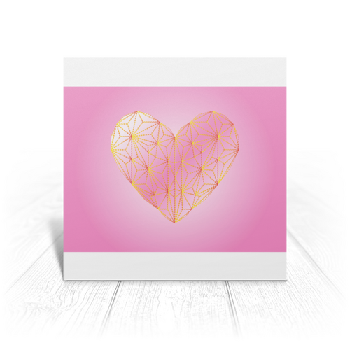 Заказать открытку в Москве. Открытка 15x15 см  Low Poly Heart от natulia_hatulia@yahoo.com - готовые дизайны и нанесение принтов.