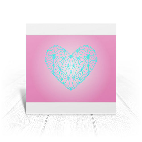 Заказать открытку в Москве. Открытка 15x15 см  Low Poly Heart от natulia_hatulia@yahoo.com - готовые дизайны и нанесение принтов.