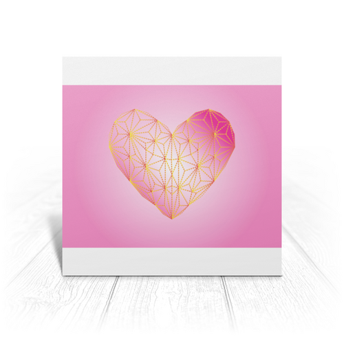 Заказать открытку в Москве. Открытка 15x15 см Low Poly Heart от natulia_hatulia@yahoo.com - готовые дизайны и нанесение принтов.