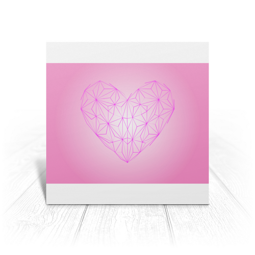 Заказать открытку в Москве. Открытка 15x15 см  Low Poly Heart от natulia_hatulia@yahoo.com - готовые дизайны и нанесение принтов.