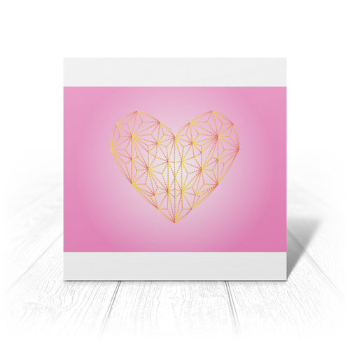 Заказать открытку в Москве. Открытка 15x15 см  Low Poly Heart  от natulia_hatulia@yahoo.com - готовые дизайны и нанесение принтов.