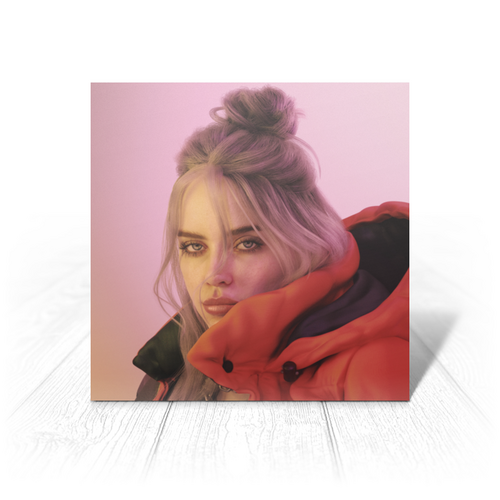 Заказать открытку в Москве. Открытка 15x15 см Billie Eilish от Jimmy Flash - готовые дизайны и нанесение принтов.