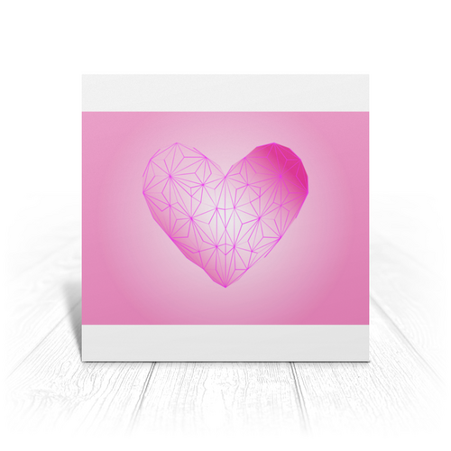 Заказать открытку в Москве. Открытка 15x15 см  Low Poly Heart от natulia_hatulia@yahoo.com - готовые дизайны и нанесение принтов.