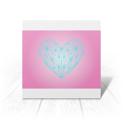 Заказать открытку в Москве. Открытка 15x15 см  Low Poly Heart от natulia_hatulia@yahoo.com - готовые дизайны и нанесение принтов.