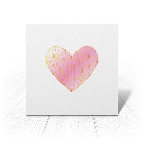 Заказать открытку в Москве. Открытка 15x15 см  Low Poly Heart  от natulia_hatulia@yahoo.com - готовые дизайны и нанесение принтов.