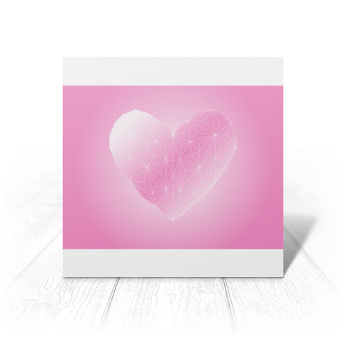 Заказать открытку в Москве. Открытка 15x15 см  Low Poly Heart от natulia_hatulia@yahoo.com - готовые дизайны и нанесение принтов.
