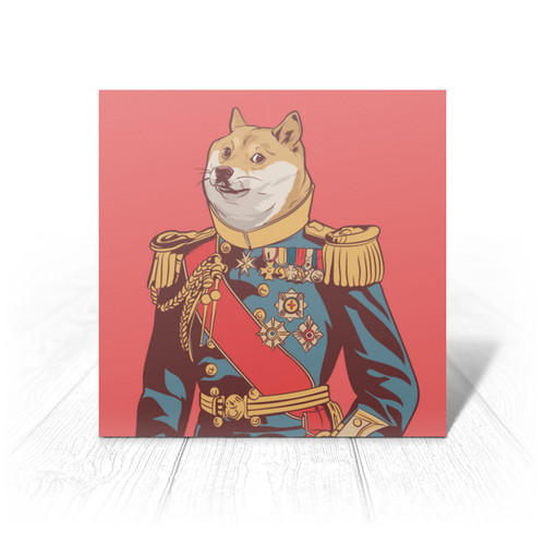 Заказать открытку в Москве. Открытка 15x15 см Doge  от Jimmy Flash - готовые дизайны и нанесение принтов.