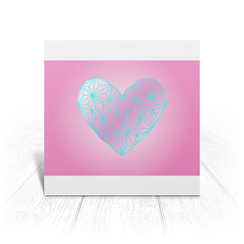 Заказать открытку в Москве. Открытка 15x15 см  Low Poly Heart от natulia_hatulia@yahoo.com - готовые дизайны и нанесение принтов.