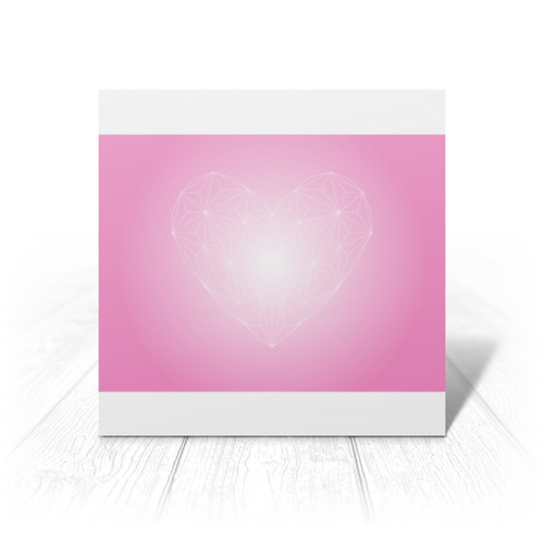 Заказать открытку в Москве. Открытка 15x15 см  Low Poly Heart от natulia_hatulia@yahoo.com - готовые дизайны и нанесение принтов.