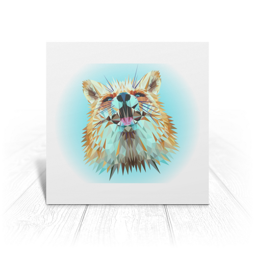 Заказать открытку в Москве. Открытка 15x15 см Low Poly Fox от natulia_hatulia@yahoo.com - готовые дизайны и нанесение принтов.