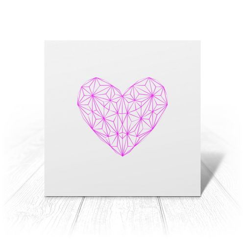 Заказать открытку в Москве. Открытка 15x15 см  Low Poly Heart  от natulia_hatulia@yahoo.com - готовые дизайны и нанесение принтов.