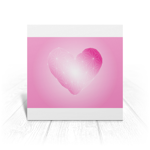 Заказать открытку в Москве. Открытка 15x15 см  Low Poly Heart от natulia_hatulia@yahoo.com - готовые дизайны и нанесение принтов.