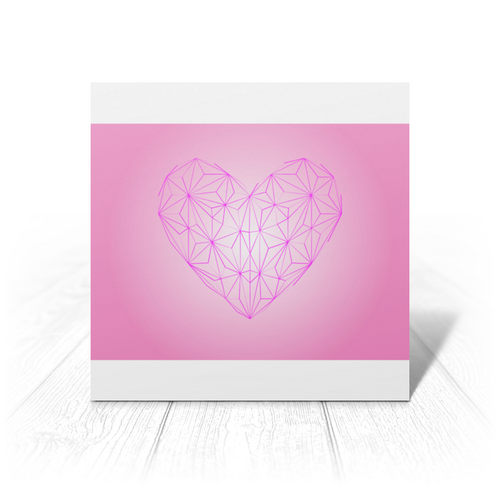 Заказать открытку в Москве. Открытка 15x15 см  Low Poly Heart от natulia_hatulia@yahoo.com - готовые дизайны и нанесение принтов.