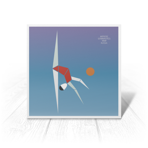 Заказать открытку в Москве. Открытка 15x15 см Artistic gymnastics от YAAY - готовые дизайны и нанесение принтов.
