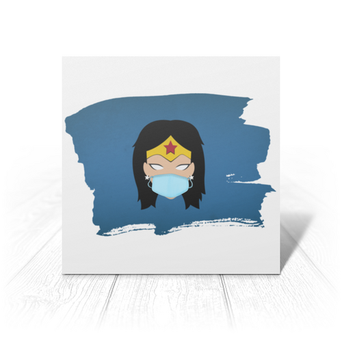 Заказать открытку в Москве. Открытка 15x15 см Чудо-женщина (Коллекция: Герои носят маски) от GeekFox  - готовые дизайны и нанесение принтов.