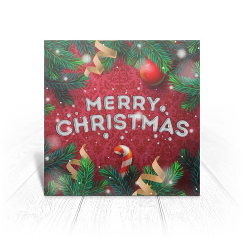 Заказать открытку в Москве. Открытка 15x15 см Merry Christmas от Media M  - готовые дизайны и нанесение принтов.