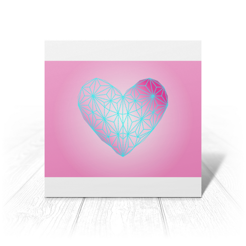 Заказать открытку в Москве. Открытка 15x15 см  Low Poly Heart от natulia_hatulia@yahoo.com - готовые дизайны и нанесение принтов.