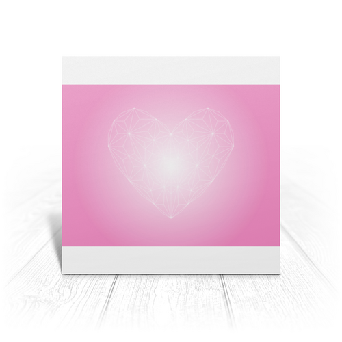 Заказать открытку в Москве. Открытка 15x15 см  Low Poly Heart от natulia_hatulia@yahoo.com - готовые дизайны и нанесение принтов.