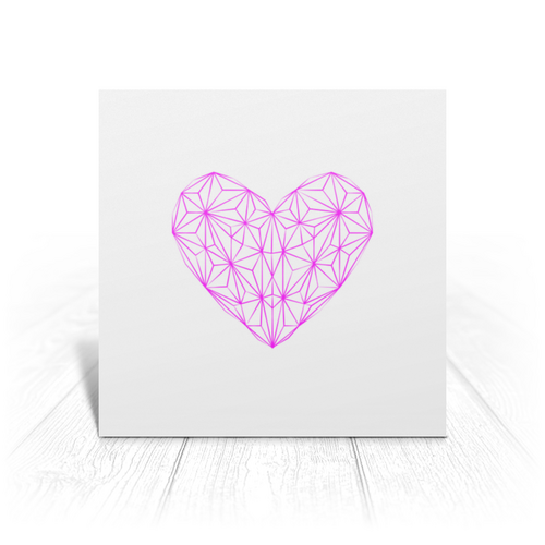 Заказать открытку в Москве. Открытка 15x15 см  Low Poly Heart  от natulia_hatulia@yahoo.com - готовые дизайны и нанесение принтов.