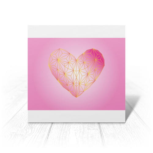 Заказать открытку в Москве. Открытка 15x15 см Low Poly Heart от natulia_hatulia@yahoo.com - готовые дизайны и нанесение принтов.