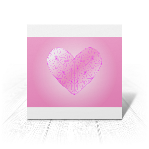 Заказать открытку в Москве. Открытка 15x15 см  Low Poly Heart от natulia_hatulia@yahoo.com - готовые дизайны и нанесение принтов.