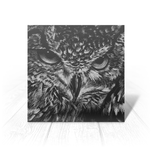 Черно-белый рисунок эскиз совы Стоковый Вектор