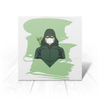 Заказать открытку в Москве. Открытка 15x15 см Зеленая стрела (Коллекция: Герои носят маски) от GeekFox  - готовые дизайны и нанесение принтов.