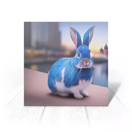 Заказать открытку в Москве. Открытка 15x15 см Голубой водяной кролик 2023  от Дана Столыпина - готовые дизайны и нанесение принтов.