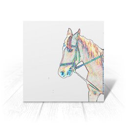 Заказать открытку в Москве. Открытка 15x15 см Лошадь. Horse от Aidizaina  - готовые дизайны и нанесение принтов.