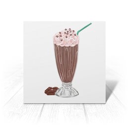 Заказать открытку в Москве. Открытка 15x15 см  Шоколадный коктейль от Stil na yarkosti - готовые дизайны и нанесение принтов.