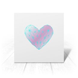 Заказать открытку в Москве. Открытка 15x15 см  Low Poly Heart от natulia_hatulia@yahoo.com - готовые дизайны и нанесение принтов.