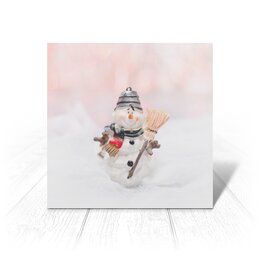 Заказать открытку в Москве. Открытка 15x15 см Снеговик от Оксана Музыка - готовые дизайны и нанесение принтов.