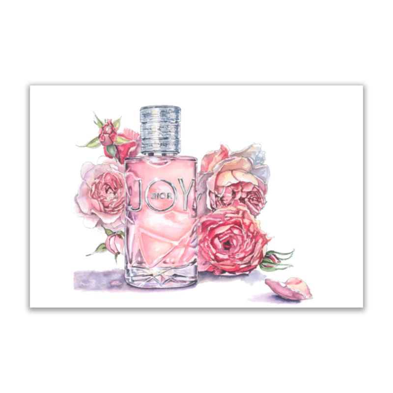 Printio Открытка 15x10 см Роза и духи printio открытка 15x10 см духи с цветами ванили