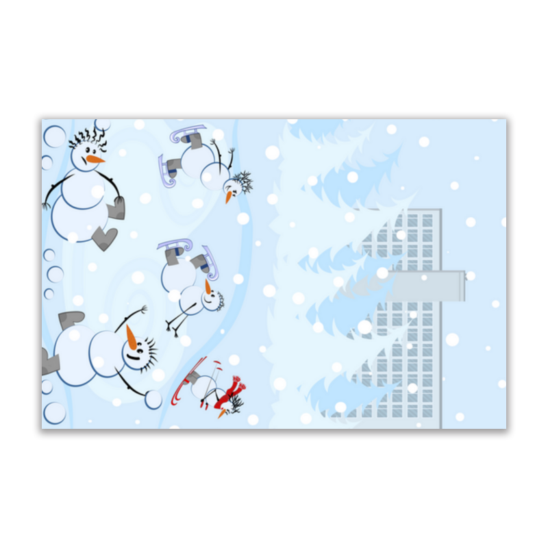 printio открытка 15x10 см снеговики и зимние виды спорта Printio Открытка 15x10 см Снеговики и зимние виды спорта