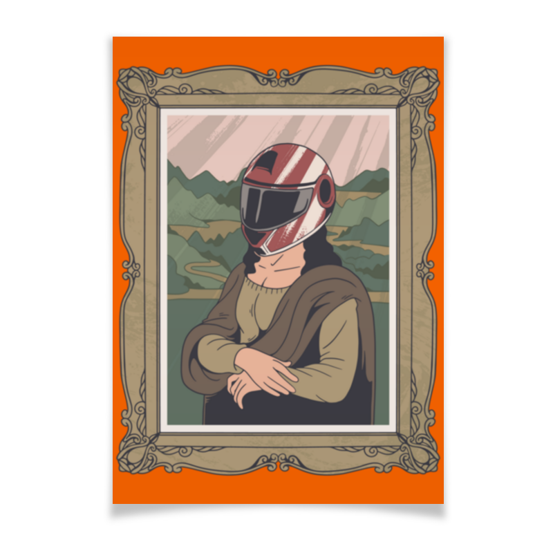 Printio Плакат A3(29.7×42) Мона лиза в шлеме