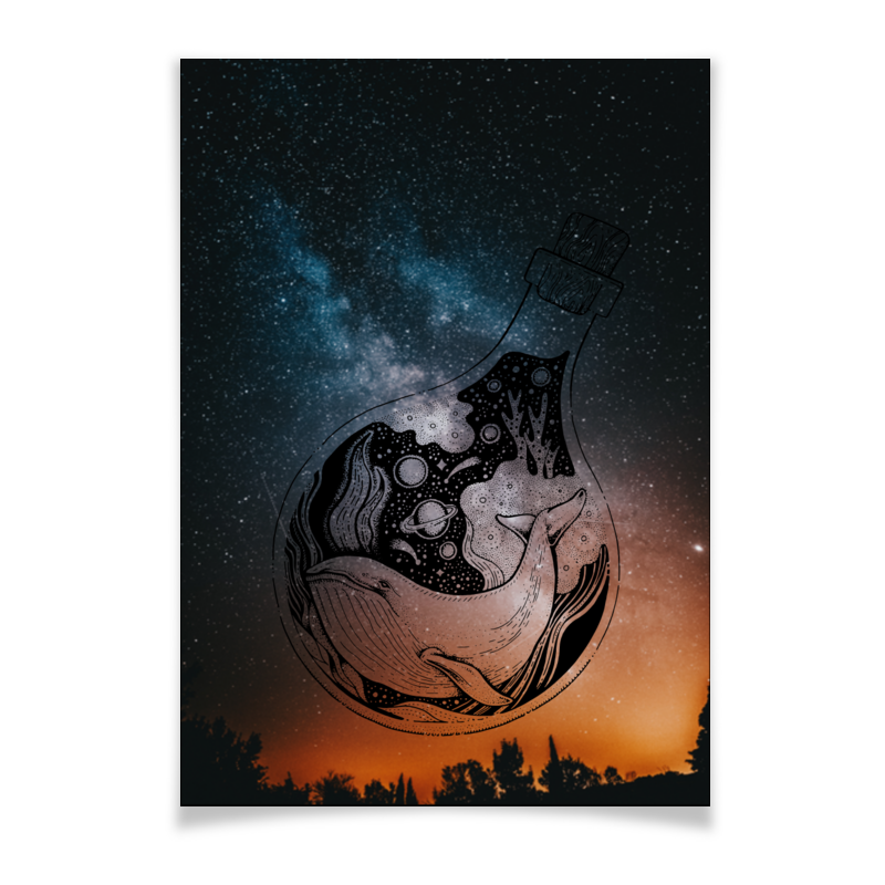 Printio Плакат A3(29.7×42) Космический кит