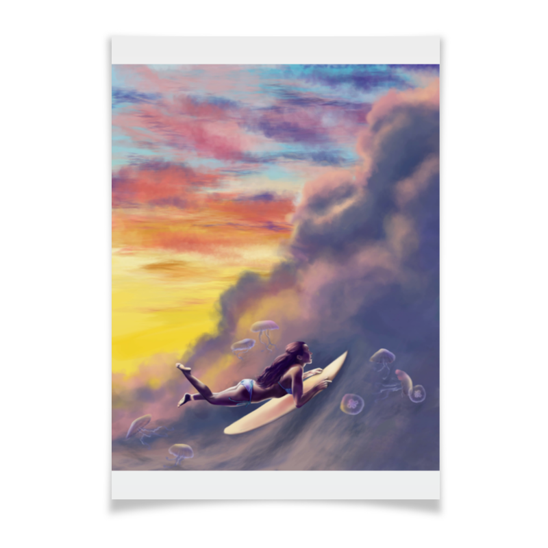 Printio Плакат A3(29.7×42) Нырять в облака printio плакат a3 29 7×42 девушка призрак