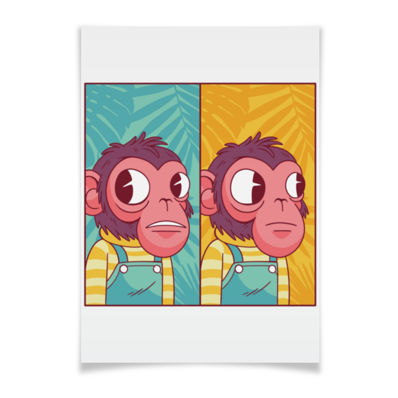 Printio Плакат A3(29.7×42) Мем с обезьяной цена и фото