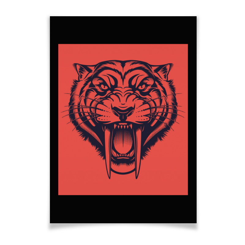 Printio Плакат A3(29.7×42) Саблезубый тигр чехол mypads саблезубый злой тигр для nokia c31 задняя панель накладка бампер