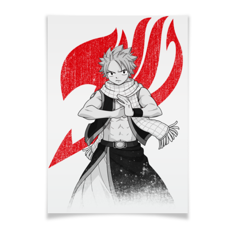 Printio Плакат A3(29.7×42) Нацу. fairy tail 4pcs anime fairy tail cos etherious natsu dragneel erza scarlet wendy marvell feioulei demon cat cosplay temporary tatto sticker